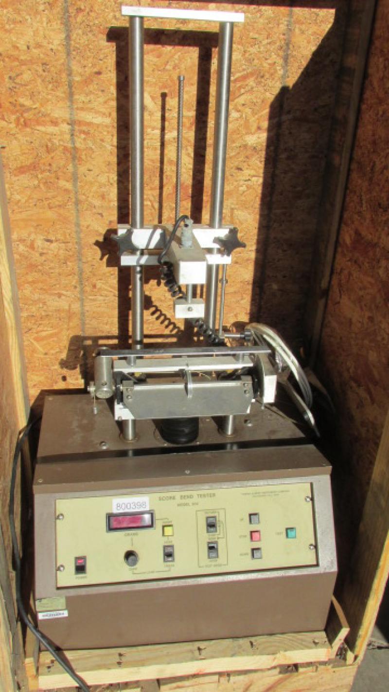 Score Bend Tester - Equipped with 2000 gram load cell. The PCA score bend tester displays a precise indication of peak force involved in opening cartons and testing bending strength of scored board.
