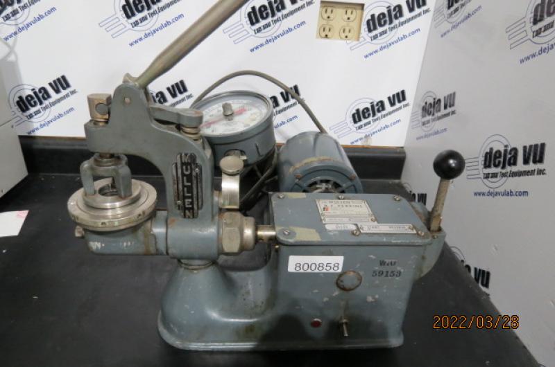 Mullen Burst Tester Mullen Burst Tester - The Mullen C motorised tester can measure burst pressures at up to 200 PSI. The instrument is furnished equipped with a single guage. Additional gauges and valved header are available as options.