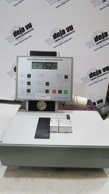 STFI Short Span Compression Strength Tester - The model 152 is a compact, easy to use STFI tester, with integrated Seiko printer, that is the industry standard. It claims to be the fastest unit in the market. It features large character LCD display. This unit is in excellent condition.