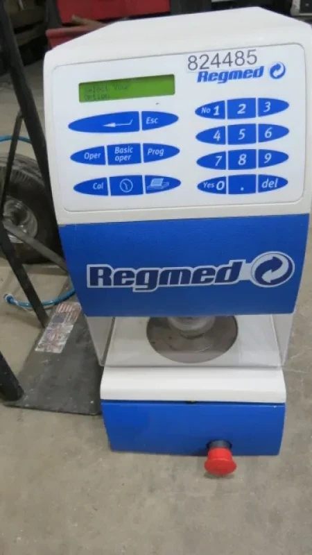 Mullen Digital Paper Burst tester - The Rycobel digital paper burst tester is intended for paper testing.(0-200 psi burst) It features air clamping, easy to use software  and compact design. This unit is in excellent condition.